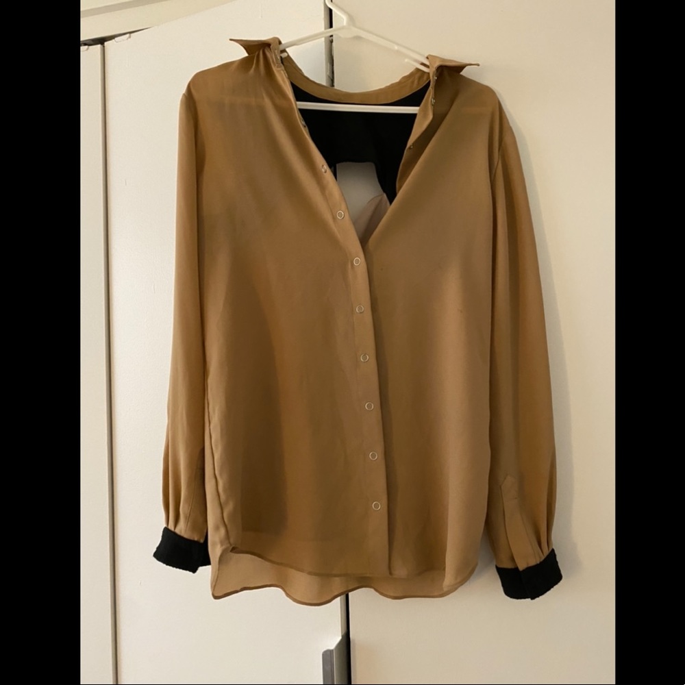 Tibi Cut Out Button Down Shirt